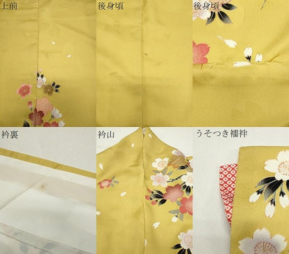平和屋着物●豪華振袖　舞桜文　金彩　正絹　逸品　CABD9181gh