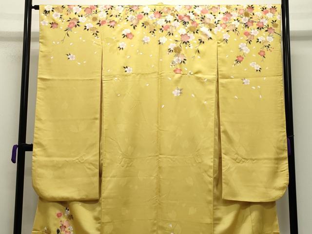 平和屋着物●豪華振袖　舞桜文　金彩　正絹　逸品　CABD9181gh