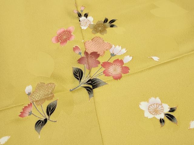 平和屋着物●豪華振袖　舞桜文　金彩　正絹　逸品　CABD9181gh