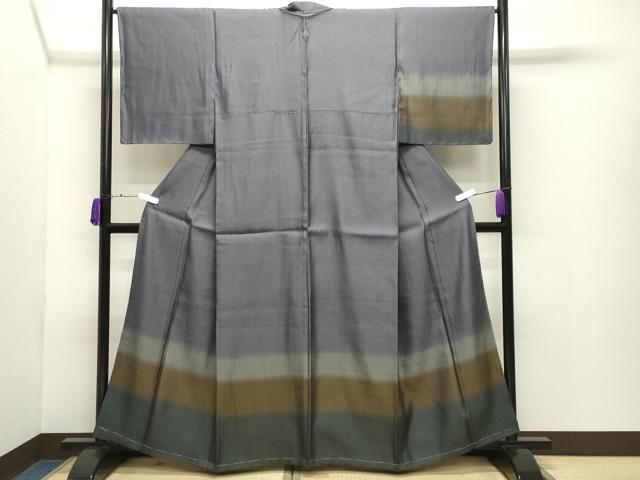 平和屋着物●訪問着　お召地　横段文　正絹　逸品　未使用　CABD9182gh