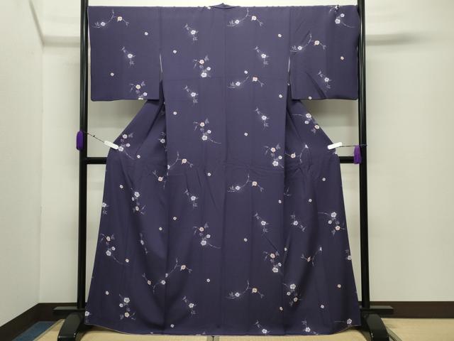 平和屋着物●上質な小紋　草花文　正絹　逸品　CABD9190gh