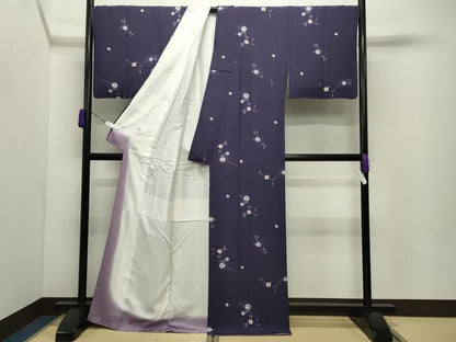 平和屋着物●上質な小紋　草花文　正絹　逸品　CABD9190gh