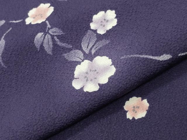 平和屋着物●上質な小紋　草花文　正絹　逸品　CABD9190gh