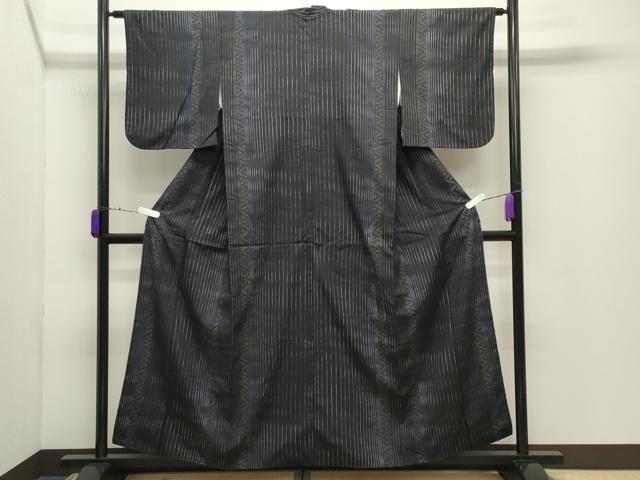 平和屋着物●本場結城紬　重要無形文化財　80亀甲　吉祥間道　正絹　逸品　CABD9193gh