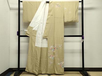 平和屋着物●創業460年・千總　訪問着　駒刺繍　更紗花唐草文　金彩　三越扱い　正絹　逸品　CABD9195gh