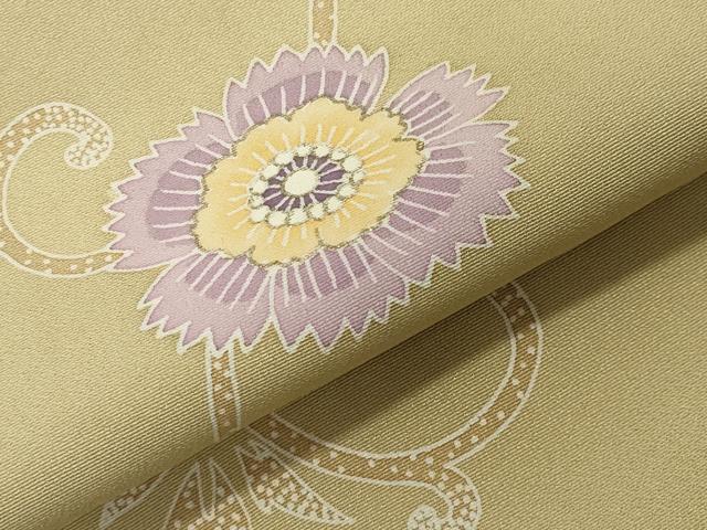 平和屋着物●創業460年・千總　訪問着　駒刺繍　更紗花唐草文　金彩　三越扱い　正絹　逸品　CABD9195gh