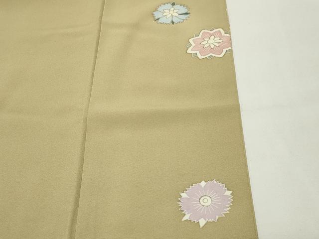 平和屋着物●創業460年・千總　訪問着　駒刺繍　更紗花唐草文　金彩　三越扱い　正絹　逸品　CABD9195gh