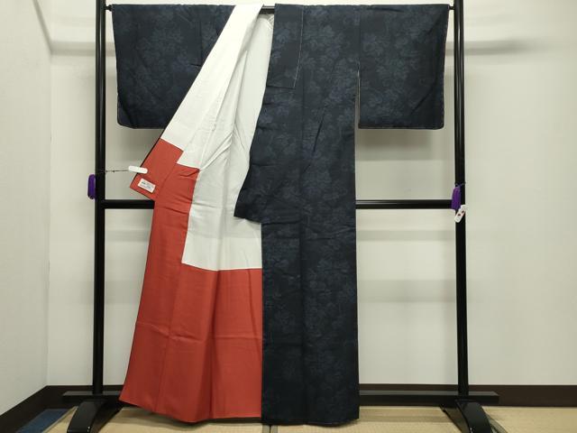 平和屋着物●本場真綿結城紬　80亀甲　唐草文　やまと誂製　証紙付き　正絹　逸品　未使用　CABD9196gh