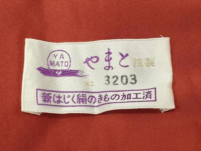 平和屋着物●本場真綿結城紬　80亀甲　唐草文　やまと誂製　証紙付き　正絹　逸品　未使用　CABD9196gh