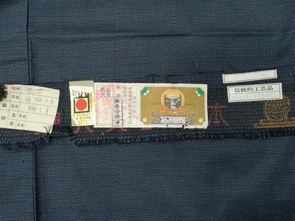 平和屋着物●男性　本場大島紬　100亀甲　総詰め　田畑イネ作　証紙付き　正絹　逸品　未使用　CABD9200gh