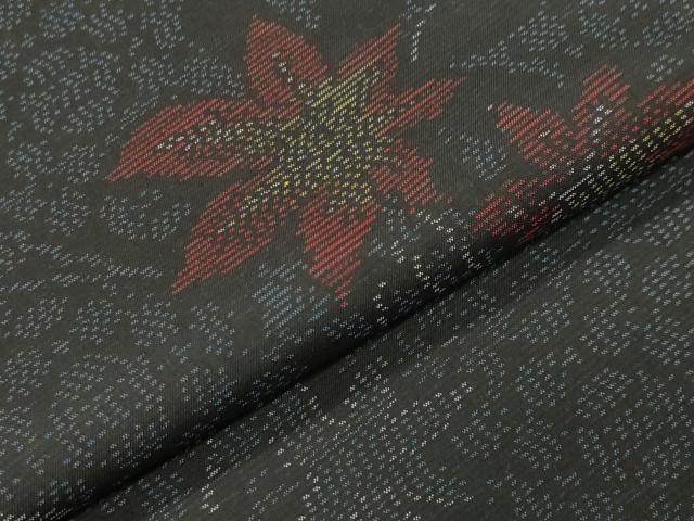 平和屋着物●本場大島紬　楓文　証紙付き　正絹　逸品　未使用　CABD9202gh