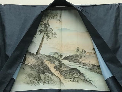 平和屋着物●男性　本場大島紬　アンサンブル　100亀甲　総詰め　正絹　逸品　CABD9204gh