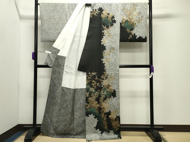 平和屋着物●英王室献上友禅作家　木下勝功　訪問着　草花文　暈し染め　金彩　正絹　逸品　CABD9210gh