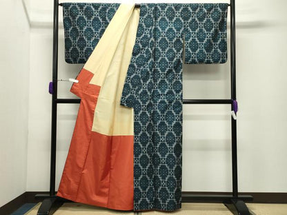 平和屋着物●本場琉球絣　吉祥文　正絹　逸品　CABD9212gh