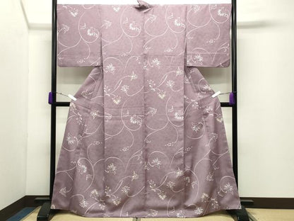 平和屋着物●小紋　更紗花唐草文　洗える着物　CABD9213gh