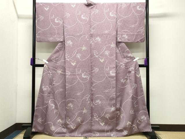 平和屋着物●小紋　更紗花唐草文　洗える着物　CABD9213gh
