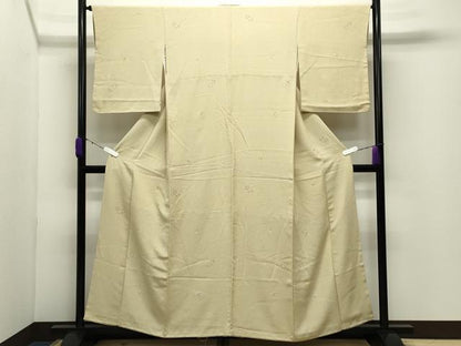 平和屋着物●上質な小紋　舞桜文　正絹　逸品　CABD9214gh