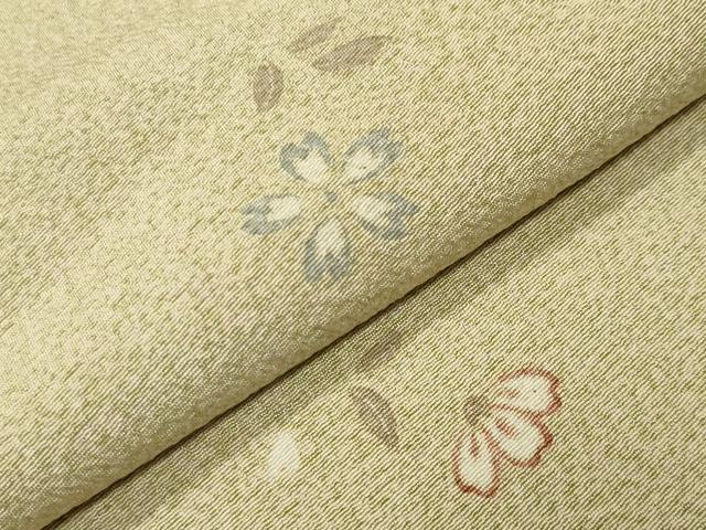 平和屋着物●上質な小紋　舞桜文　正絹　逸品　CABD9214gh