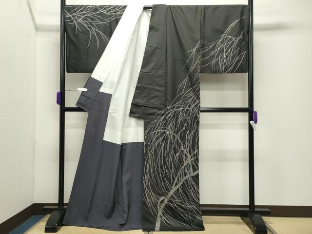 平和屋着物●訪問着　本場染大島紬　草木文　正絹　逸品　CABD9216gh