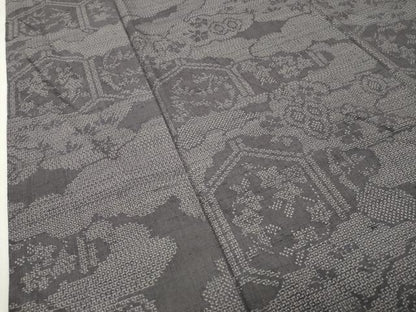 平和屋着物●結城紬　100亀甲　雲重ね亀甲花文　正絹　逸品　CABD9217gh