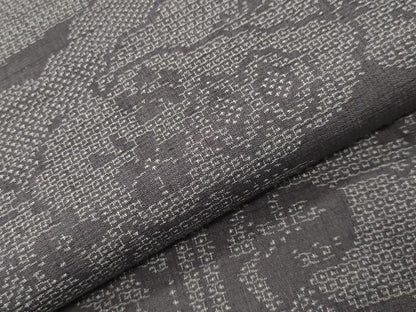 平和屋着物●結城紬　100亀甲　雲重ね亀甲花文　正絹　逸品　CABD9217gh
