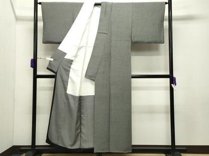 平和屋着物●江戸小紋　小紋師：寿永　角通し　黒地　正絹　逸品　CABD9218gh