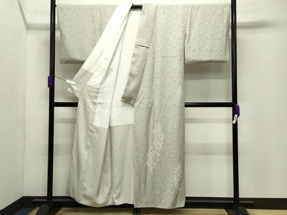 平和屋着物●染色作家　寺島利男　訪問着　お召地　南天文　正絹　逸品　CABD9219gh