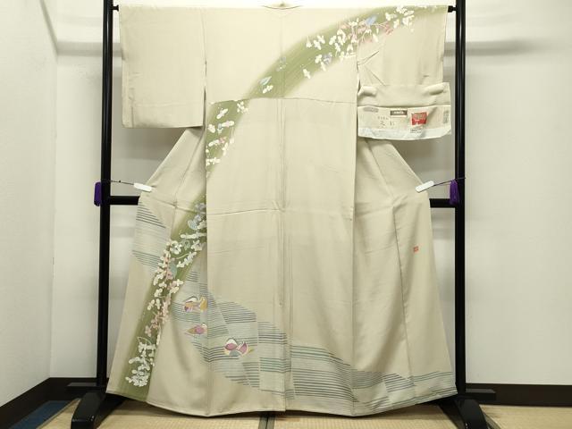 平和屋着物●本加賀友禅作家　瀬野幾久代　訪問着　鴛鴦花文　暈し染め　証紙付き　正絹　逸品　CABD9221gh