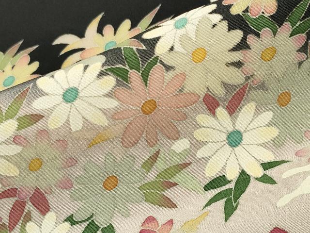 平和屋着物●本加賀友禅作家　百貫華峰　黒留袖　草花文　暈し染め　正絹　逸品　CABD9226gh