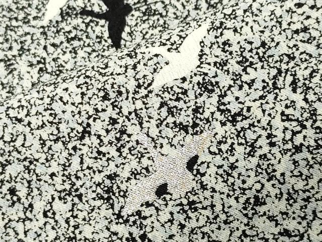 平和屋着物●訪問着　群鶴文　たたき染め　金銀彩　正絹　逸品　CABD9229gh