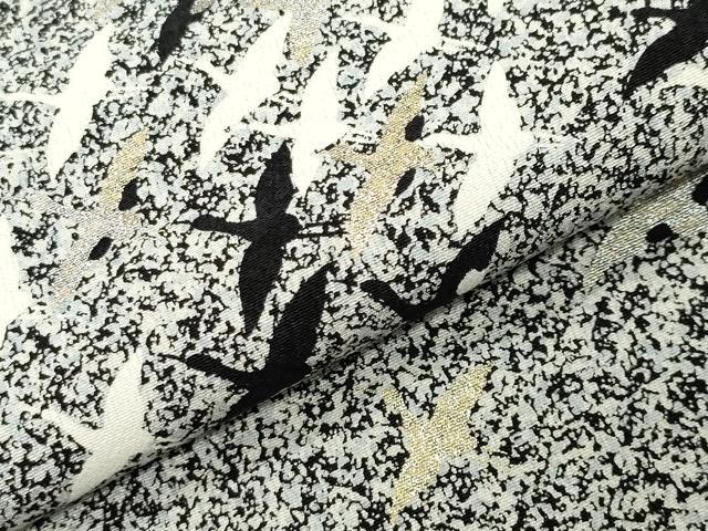 平和屋着物●訪問着　群鶴文　たたき染め　金銀彩　正絹　逸品　CABD9229gh