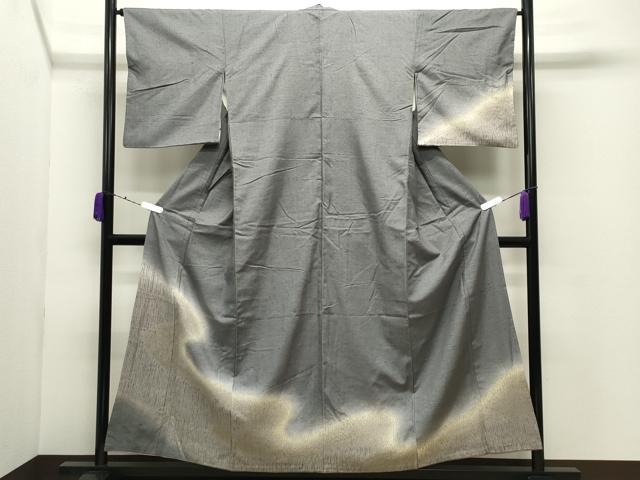 平和屋着物●訪問着　紬地　杢目絞り　道長吉祥文　正絹　逸品　CABD9231gh