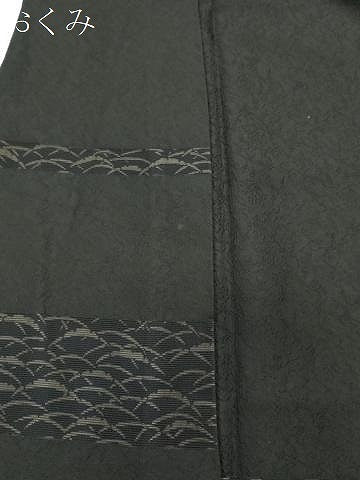 平和屋着物●男性　小紋　紗　雪芝文　黒地　正絹　逸品　CABD9232gh