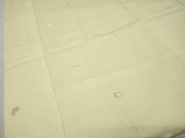 平和屋着物○長襦袢 袷 刺繍 宝尽くし文 女郎花色 正絹 逸品 CABD9238gh