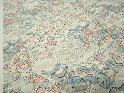 平和屋着物●長襦袢　無双仕立て　御所解松竹梅文　正絹　逸品　CABD9239gh