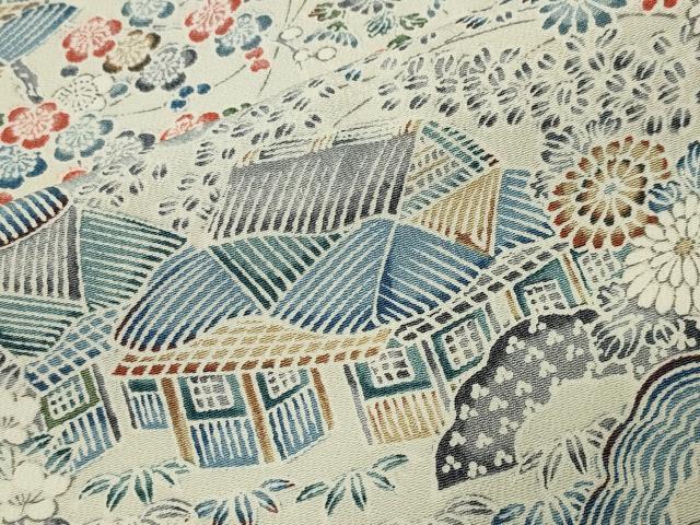 平和屋着物●長襦袢　無双仕立て　御所解松竹梅文　正絹　逸品　CABD9239gh