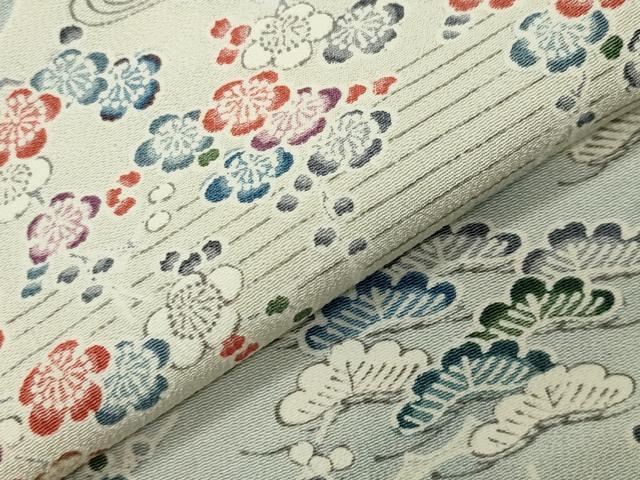 平和屋着物●長襦袢　無双仕立て　御所解松竹梅文　正絹　逸品　CABD9239gh
