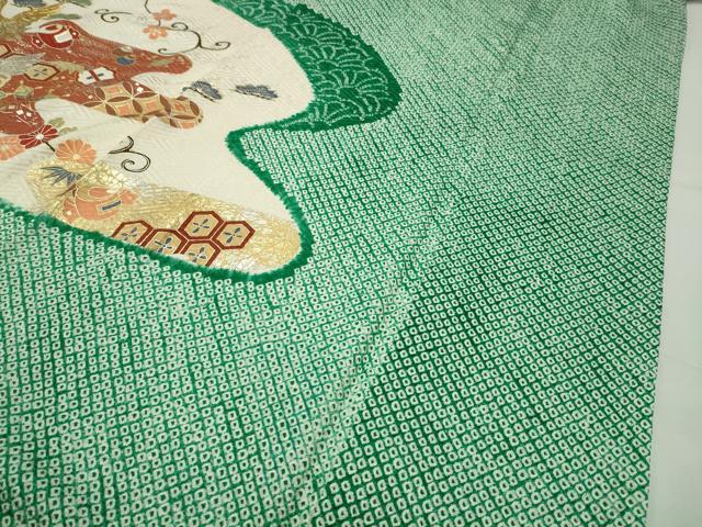 平和屋着物●訪問着　駒刺繍　絞り　飛鶴宝尽くし文　金銀彩　やまと誂製　正絹　逸品　CABD9243gh