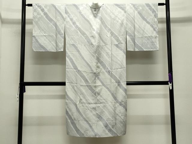平和屋着物●長襦袢　無双仕立て　舞桜斜線文　やまと誂製　正絹　逸品　未使用　CABD9245gh