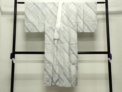 平和屋着物●長襦袢　無双仕立て　舞桜斜線文　やまと誂製　正絹　逸品　未使用　CABD9245gh