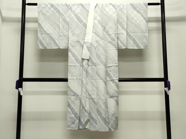 平和屋着物●長襦袢　無双仕立て　舞桜斜線文　やまと誂製　正絹　逸品　未使用　CABD9245gh