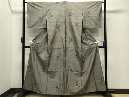 平和屋着物●本場大島紬　9マルキ　枝花文　正絹　逸品　CABD9251gh