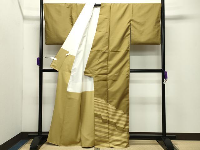 平和屋着物●染色作家　寺島利男　訪問着　紬地　吉祥文　健勝苑扱い　正絹　逸品　CABD9252gh 平和屋着物○染色作家 寺島利男 訪問着 紬地 吉祥文 健勝苑扱い