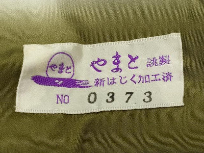 平和屋着物●上質な小紋　横段花唐草文　鬼しぼ縮緬　やまと誂製　正絹　逸品　未使用　CABD9254gh