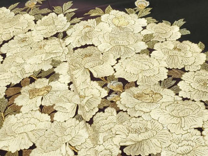 平和屋着物●豪華黒留袖　総刺繍　駒刺繍　牡丹花文　暈し染め　金銀糸　ますいわ屋扱い　正絹　逸品　CABD9255gh