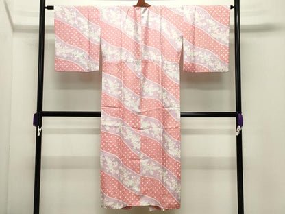 平和屋着物●長襦袢　無双仕立て　草花文　半衿刺繍　正絹　逸品　CABD9256gh