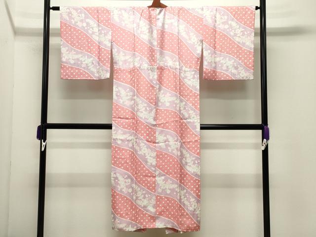 平和屋着物●長襦袢　無双仕立て　草花文　半衿刺繍　正絹　逸品　CABD9256gh