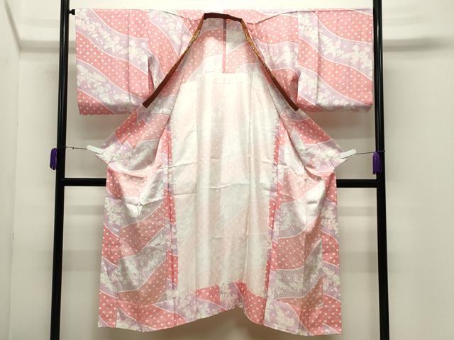 平和屋着物●長襦袢　無双仕立て　草花文　半衿刺繍　正絹　逸品　CABD9256gh