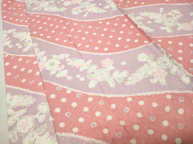 平和屋着物●長襦袢　無双仕立て　草花文　半衿刺繍　正絹　逸品　CABD9256gh