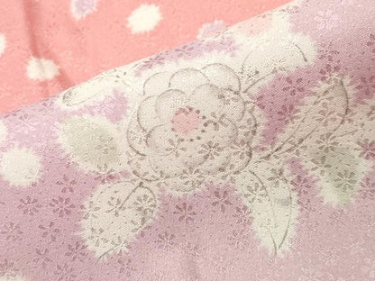 平和屋着物●長襦袢　無双仕立て　草花文　半衿刺繍　正絹　逸品　CABD9256gh